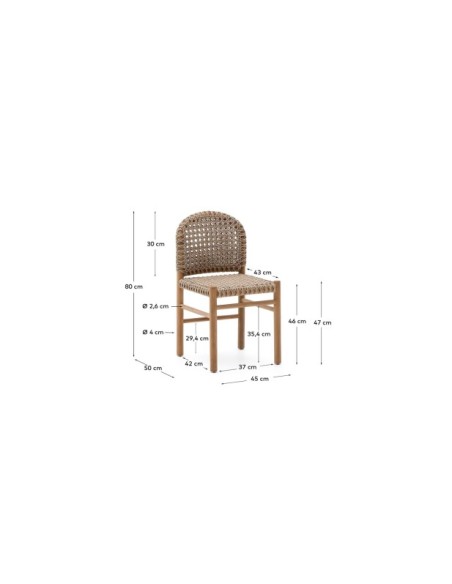 Silla de exterior Tavira de madera maciza de teca - Kave Home