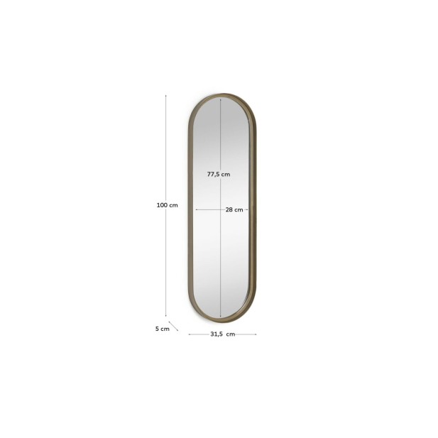 Espejo de pared Tiare metal dorado 31...