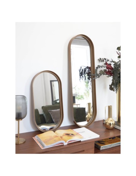 Espejo de pared Tiare metal dorado 31 x 101 cm - Kave Home