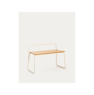 Banco Tinn de chapa de fresno y estructura de metal beige...