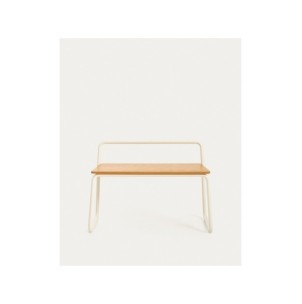 Banco Tinn de chapa de fresno y estructura de metal beige... 2