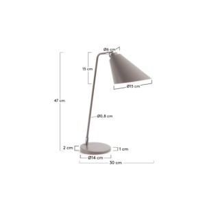 Lámpara de mesa Tipir de acero con acabado gris - Kave Home 2