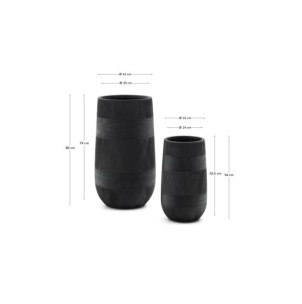 Set Tival de 2 maceteros de efecto cemento negro Ø 45 cm... 2
