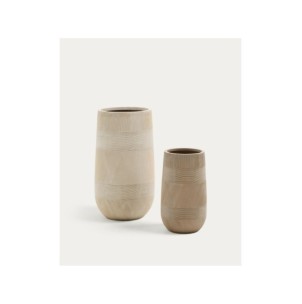 Set Tival de 2 maceteros de efecto cemento beige Ø 45 cm...
