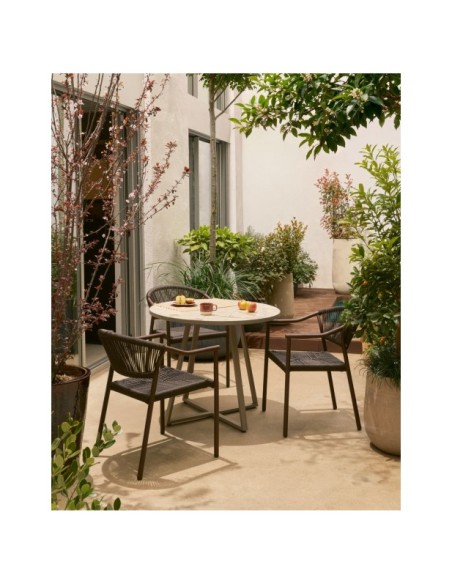 Set Tival de 2 maceteros de efecto cemento beige Ø 45 cm / Ø 32 cm - Kave Home