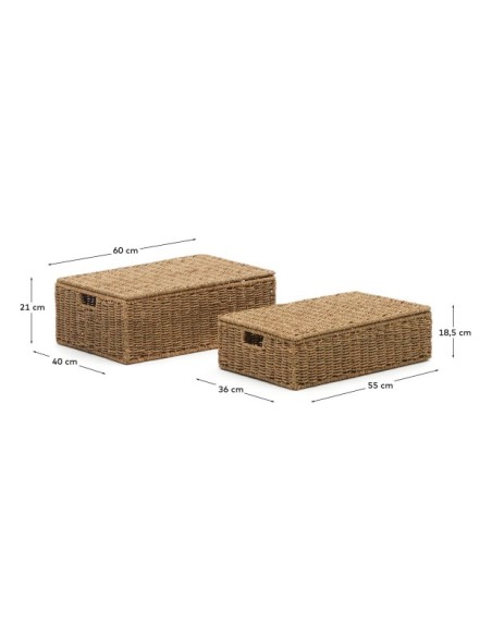 Set Tossa de 2 cajas de fibras naturales 55 x 36 cm / 60 x 40 cm - Kave Home