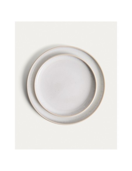 Plato de postre Uilo de cerámica blanco - Kave Home