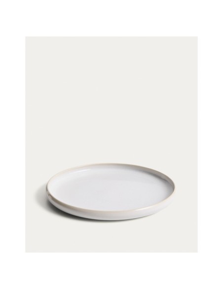 Plato plano Uilo de cerámica blanco - Kave Home