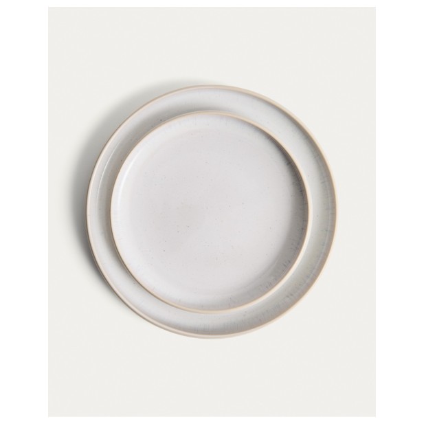 Plato plano Uilo de cerámica blanco -...