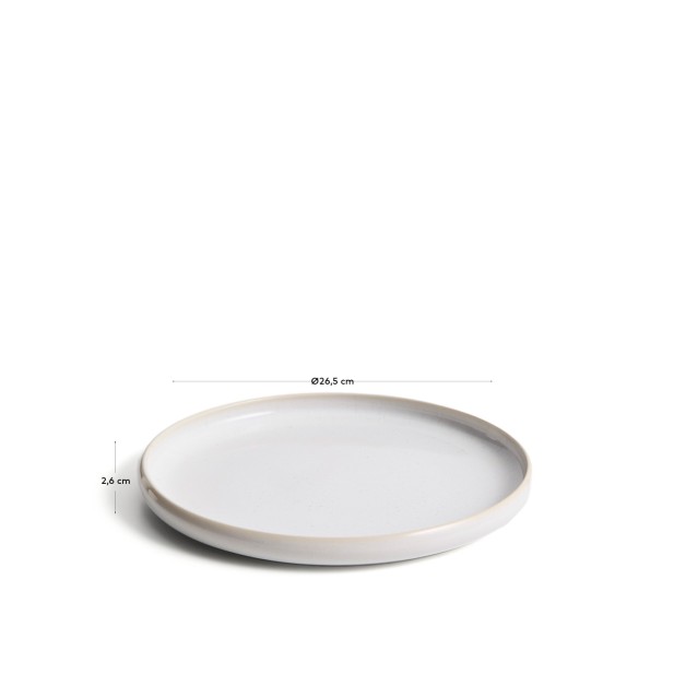 Plato plano Uilo de cerámica blanco -...