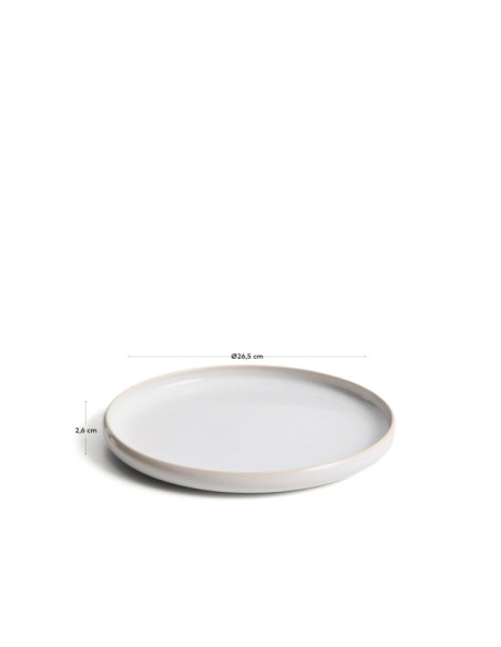 Plato plano Uilo de cerámica blanco - Kave Home