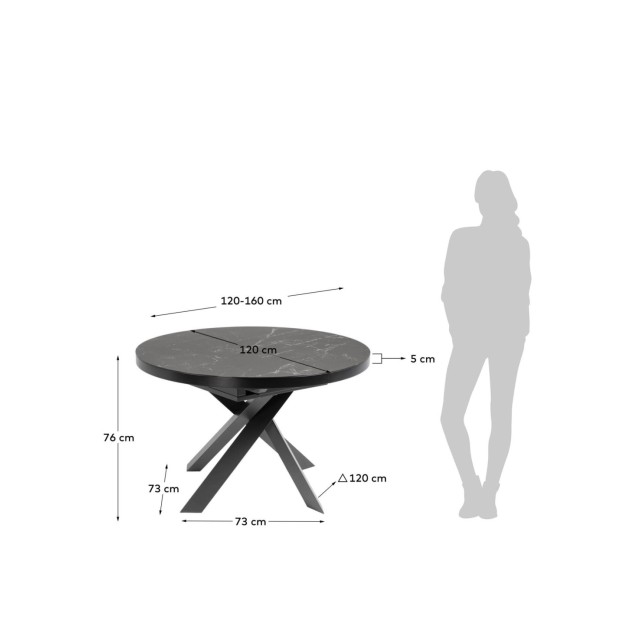 Mesa extensible redonda Vashti Ø 120...