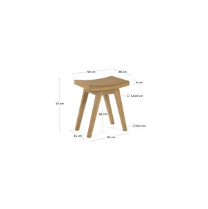 Reposapiés Vicentina de madera maciza de teca - Kave Home 2