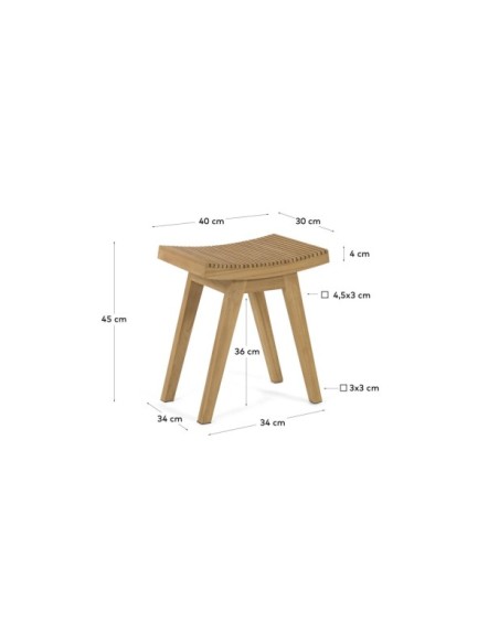 Reposapiés Vicentina de madera maciza de teca - Kave Home