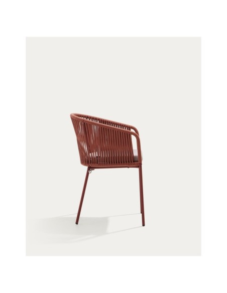 Silla Yanet de cuerda terracota y patas de acero galvanizado - Kave Home