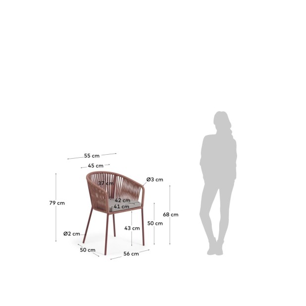Silla Yanet de cuerda terracota y...