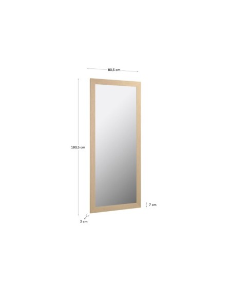 Espejo Yvaine 80,5 x 180,5cm con acabado natural - Kave Home