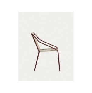Silla apilable de exterior Zivia de cuerda crudo y acero... 2