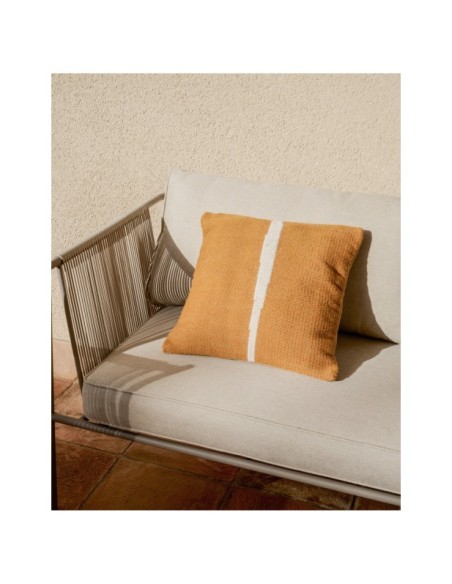 Sofá 2 plazas de exterior Zivia de cuerda crudo y acero galvanizado topo 178 cm - Kave Home