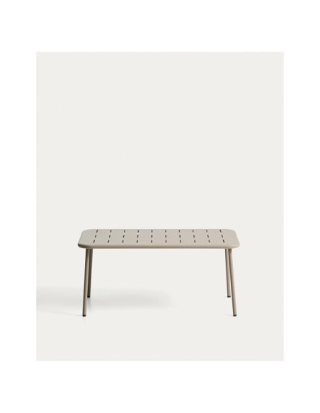 Mesa de exterior Zivia de acero galvanizado topo 90 x 50 cm - Kave Home