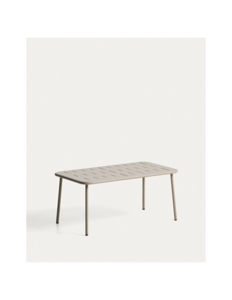Mesa de exterior Zivia de acero galvanizado topo 90 x 50 cm - Kave Home