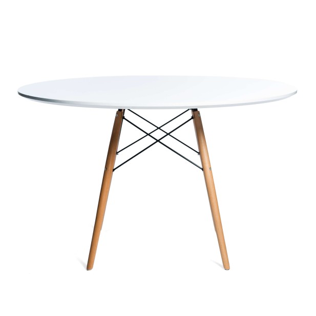 Mesa Wood 120cm de Comedor Redonda Blanco