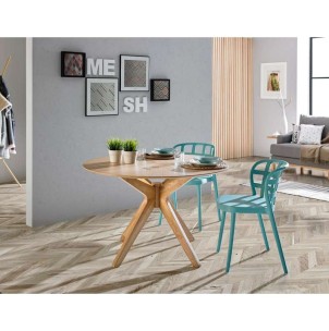 Mesa NORDAK Ø120 cm de Comedor, Roble - Vackart 2