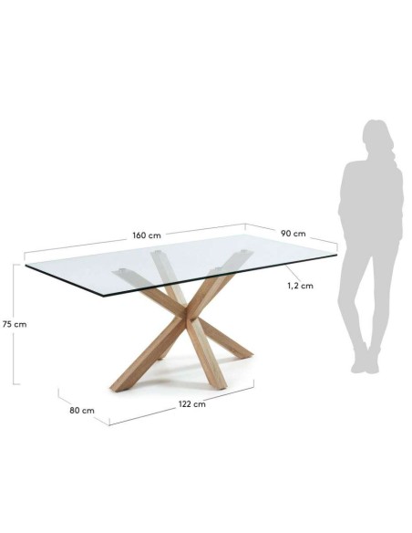 Mesa Luft 160x90cm de Comedor de Cristal