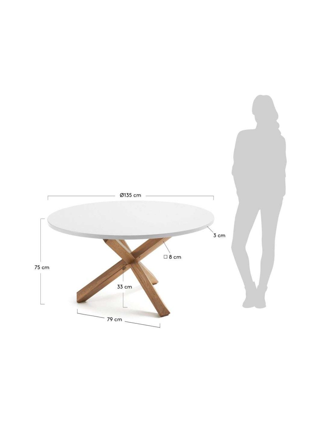 Mesa de Comedor NORDIKYI 135 cm Blanca, Mesa estilo nórdico Vackart Mesa de Comedor NORDIKYI 135 cm Blanca, Mesa estilo nórdico Vackart