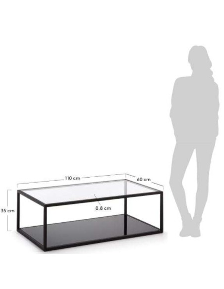 Mesa Blackhill 110x60cm, de Centro en Cristal - Kave Home, Vackart