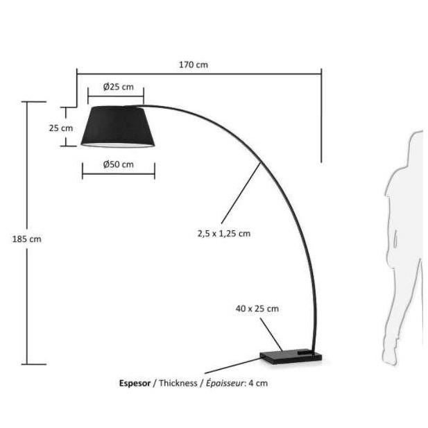 Lámpara de pie Juhe negro - Kave Home