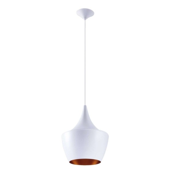 Lámpara Amsti Acero Blanco Inspiración Beat Fat de Tom Dixon, de Techo