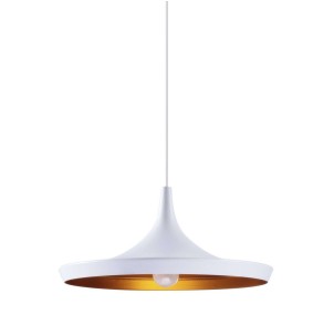 Lámpara Wide Acero Blanco, inspiración diseño Tom Dixon, lámpara de diseño, elegante y moderna