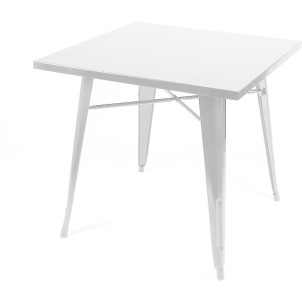 Mesa de Comedor Cuadrada 80x80cm Estilo Tolix Blanca, mesa de diseño, mesa tolix, estilo tolix