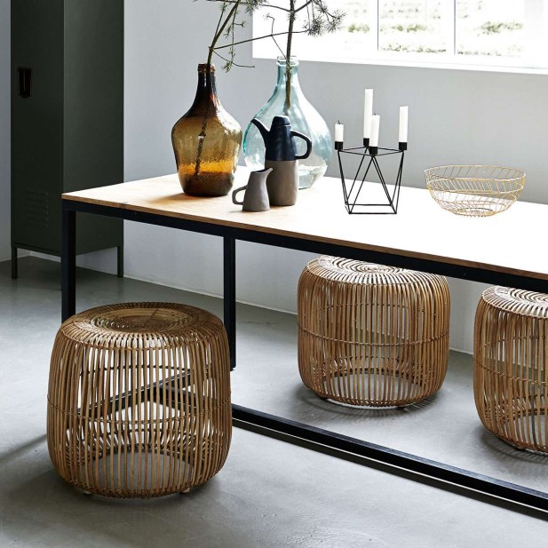 Taburete MODERN 46 cm, rattan natural - House Doctor. Vackart Taburete MODERN 46 cm, rattan natural - House Doctor. Vackart