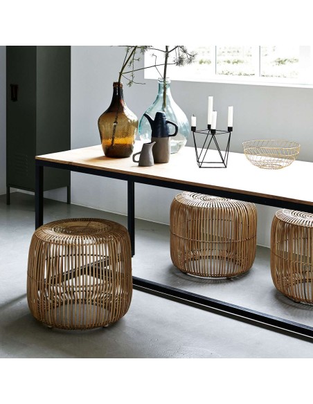 Taburete MODERN 46 cm, rattan natural - House Doctor. Vackart