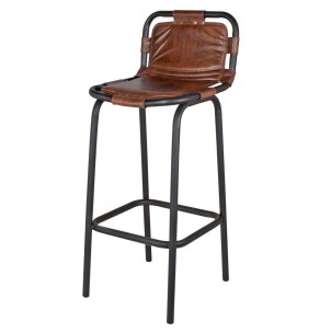 Taburete IGOR 76 cm, piel. Diseño vintage en Vackart.Ilumina tu hogar con estilo