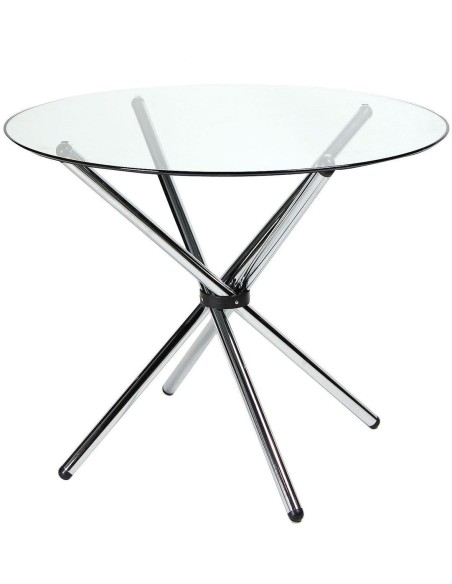 Mesa 90cm de Comedor Redonda Cristal Transparente