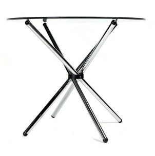 Mesa 90cm de Comedor Redonda Cristal Transparente 2