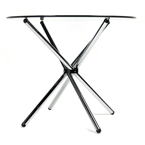 Mesa 90cm de Comedor Redonda Cristal Transparente