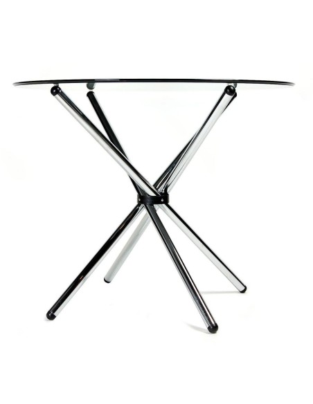 Mesa 90cm de Comedor Redonda Cristal Transparente
