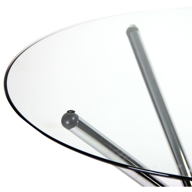 Mesa 90cm de Comedor Redonda Cristal Transparente