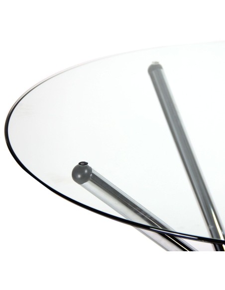 Mesa 90cm de Comedor Redonda Cristal Transparente