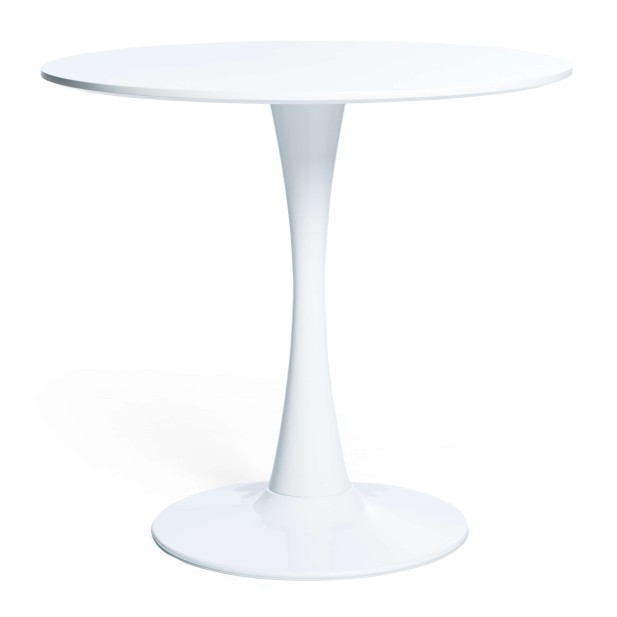 Mesa Tulip 80 cm MDF de Comedor Redonda, Inspiración Eero Saarinen