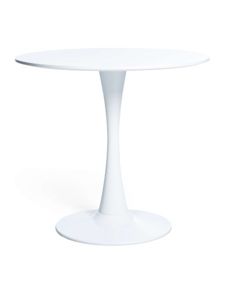 Mesa Tulip 80 cm MDF de Comedor Redonda, Inspiración Eero Saarinen