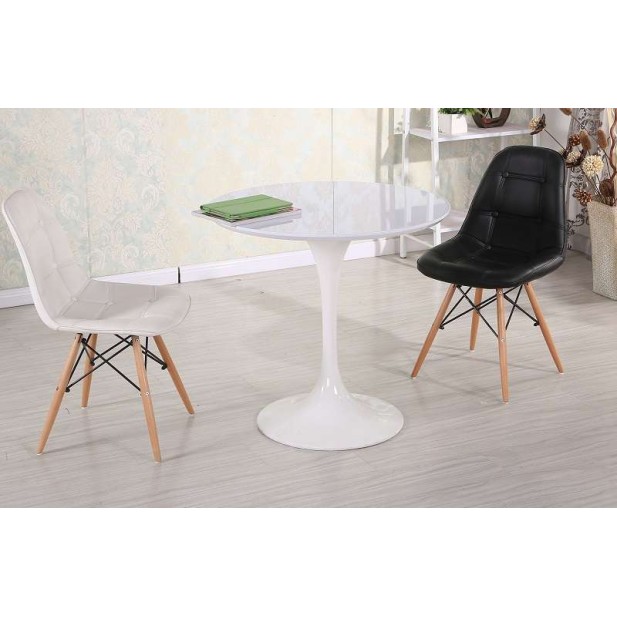 Mesa Tulip 80 cm MDF de Comedor Redonda, Inspiración Eero Saarinen