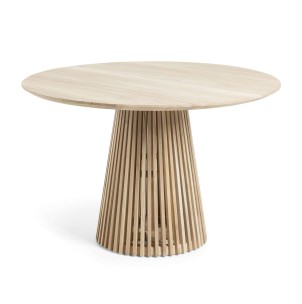 Mesa JEANETTE Ø120 cm, de comedor, madera natural - Vackart. CC0622M47. Exclusivas mesas de diseño nórdico en Vackart, tu tienda de diseño más actual.