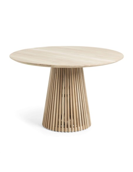 Mesa JEANETTE Ø120 cm, de comedor, madera natural - Kave Home. Vackart