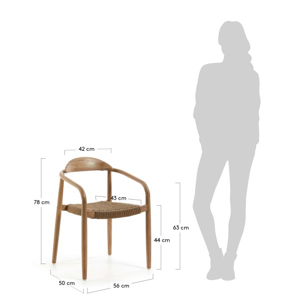 Silla NINA, Acacia Natural / Cuerda Natural - Kave Home. Vackart Silla NINA, Acacia Natural / Cuerda Natural - Kave Home. Vackart