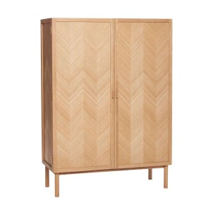 Armario HERRINGBONE Alto 140 cm, Roble Natural - Hübsch. Los originales y exclusivos muebles de diseño escandinavo de Hübsch en Vackart, tu tienda de diseño.